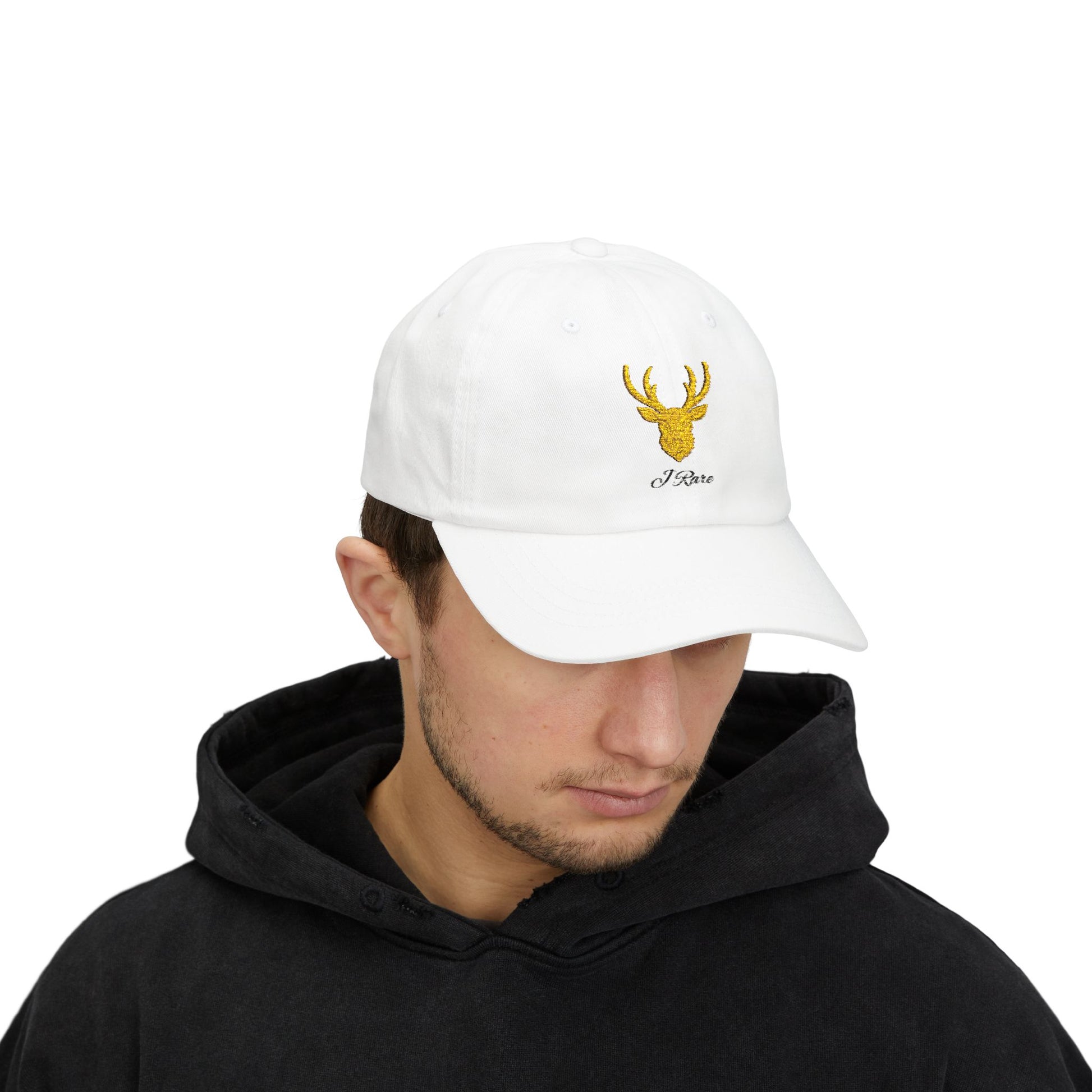 Stylish Dad Cap with Gold Antler Design, Trendy Adjustable Hat for Men, Outdoor Cap, Gift for Dads, Fashionable Dad Accessory