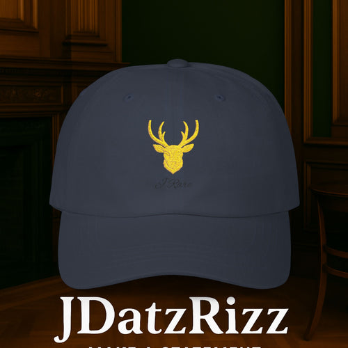 Stylish Dad Cap with Gold Antler Design, Trendy Adjustable Hat for Men, Outdoor Cap, Gift for Dads, Fashionable Dad Accessory