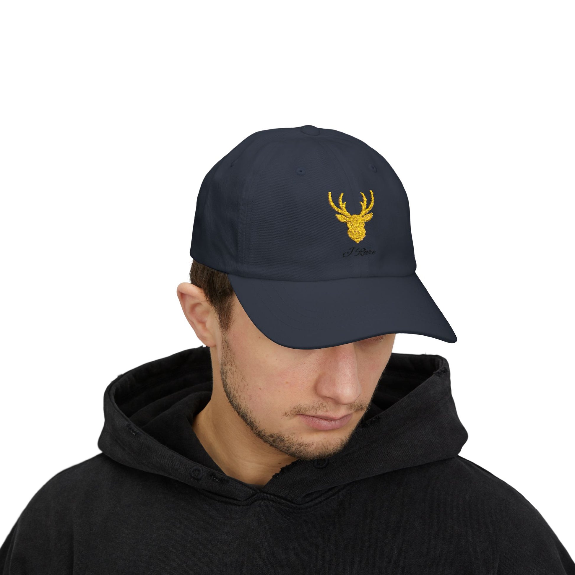 Stylish Dad Cap with Gold Antler Design, Trendy Adjustable Hat for Men, Outdoor Cap, Gift for Dads, Fashionable Dad Accessory