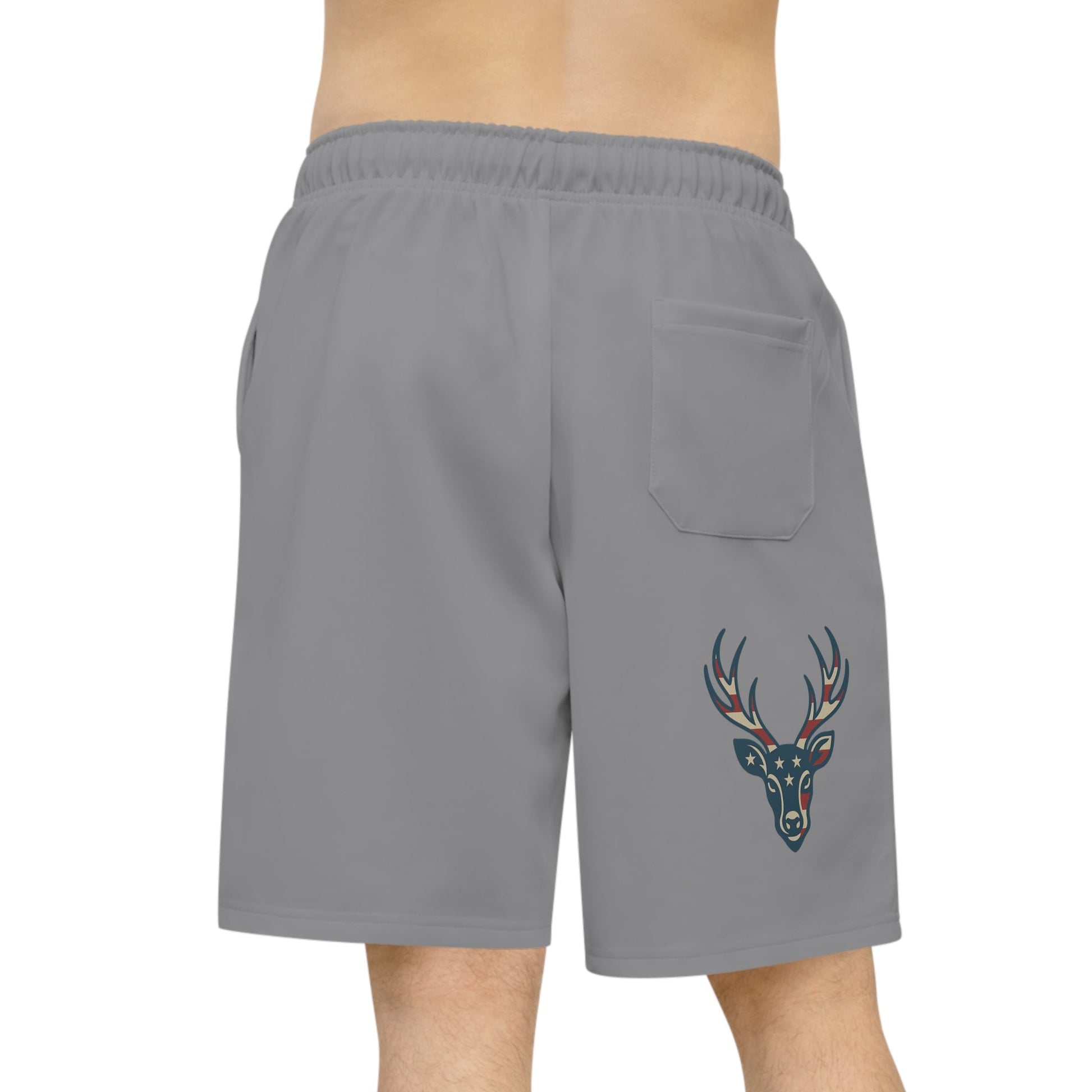 American Rizz Deer Athletic Long Shorts - Sporty Casual Wear, Gym Shorts, Summer Apparel, Men's Fashion, Outdoor Excursions - JDatzRITTZ