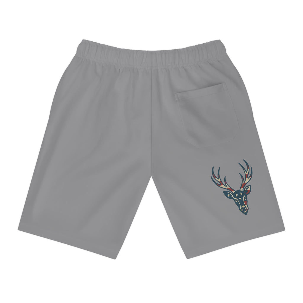 American Rizz Deer Athletic Long Shorts - Sporty Casual Wear, Gym Shorts, Summer Apparel, Men's Fashion, Outdoor Excursions - JDatzRITTZ