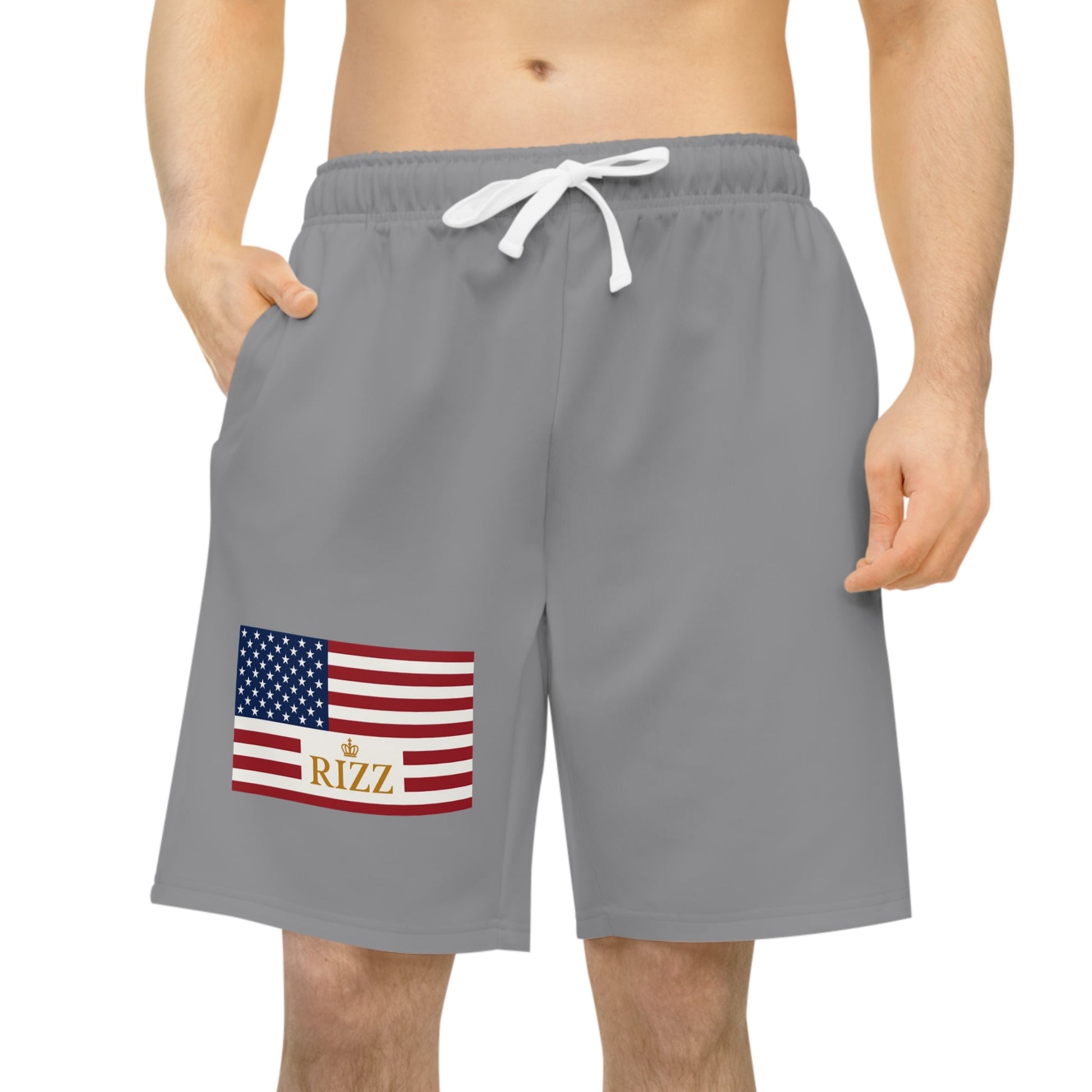 American Rizz Deer Athletic Long Shorts - Sporty Casual Wear, Gym Shorts, Summer Apparel, Men's Fashion, Outdoor Excursions - JDatzRITTZ